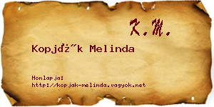 Kopják Melinda névjegykártya