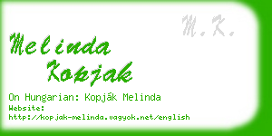 melinda kopjak business card