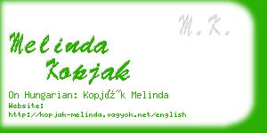 melinda kopjak business card